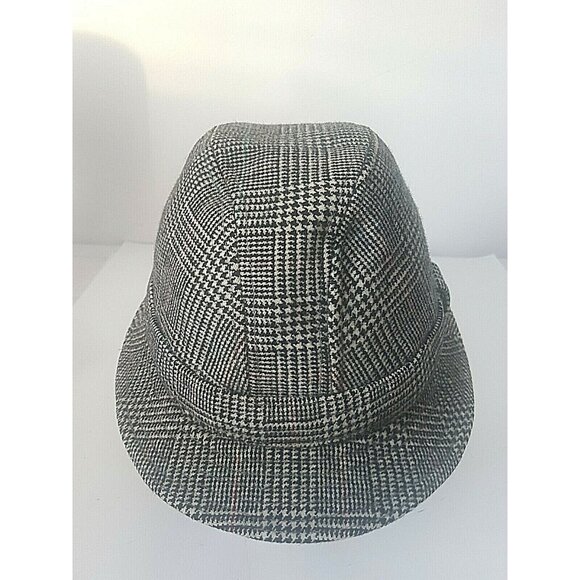 Vintage Hat Wool 100% Made in Great Britain 71/4 59 No brand Tag Men's Plaid - Picture 3 of 12